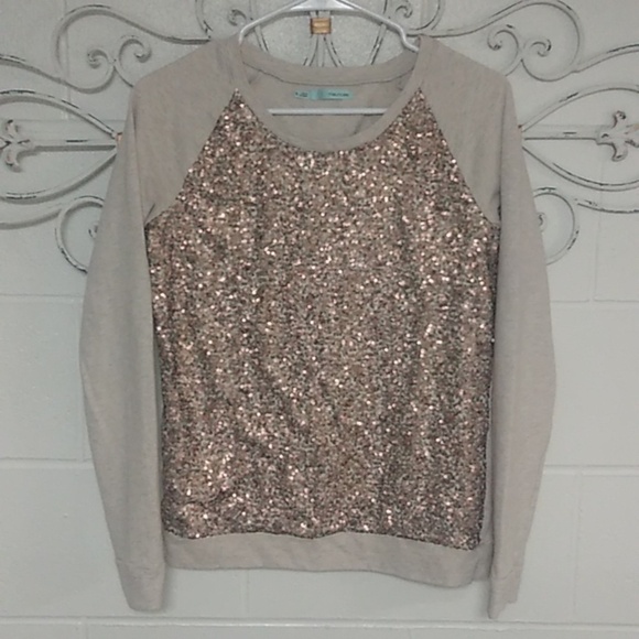 MAURICES COPPER SEQUIN GLAM TEE SHIRT - Picture 1 of 5